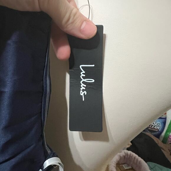 Lulu's Elegant Midnight One Shoulder Dress - Picture 5 of 8